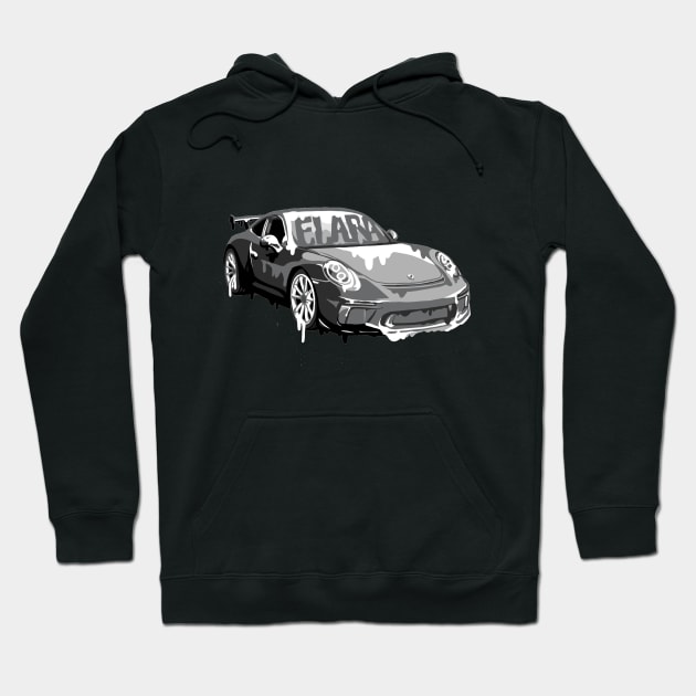 Drippy 911 GT3 Hoodie by Elara Art Design